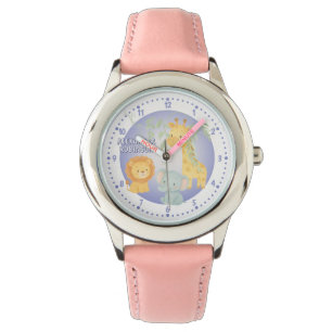 Cute Jungle Dieren Safari Kinderen Persoonlijk Horloge