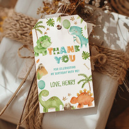Cute Jungle Dinosaur Boy Verjaardagsfeest Dank Je Cadeaulabel
