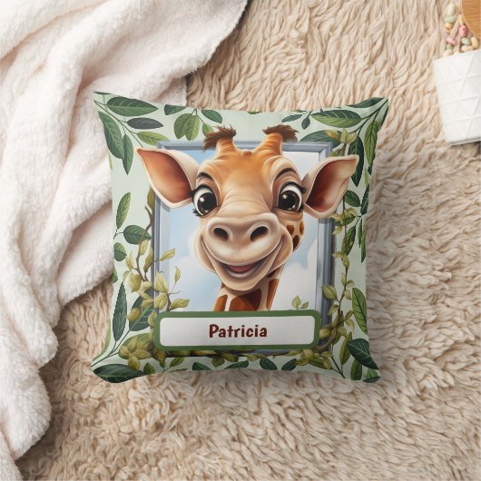 Cute Jungle Giraffe kids unisex  Kussen (Deken)