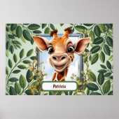 Cute Jungle Giraffe kinderen unisex Poster (Voorkant)