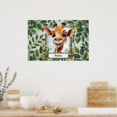 Cute Jungle Giraffe kinderen unisex Poster (Keuken)