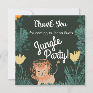 Cute Jungle Leeuw Art Safari Verjaardagsfeest Dank