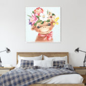 Cute Jungle Monkey Acrylprint Canvas Afdruk (Insitu (Slaapkamer))