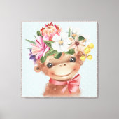 Cute Jungle Monkey Acrylprint Canvas Afdruk (Voorkant)