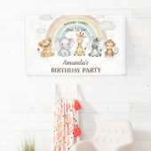 Cute Jungle Safari Animals Birthday Banner (Insitu)