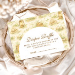 Cute Jungle Safari Diapper Raffle Informatiekaartje<br><div class="desc">A sweet storybook-style safari design featuring gentle watercolor baby animals including lions, giraffes, and elephants surrounded by soft jungle greenery and delicate botanical details. The warm neutral palette of cream, honey gold, and soft olive creates a timeless nature-inspired aesthetic, while the elegant arched layout leaves beautiful space for personalized event...</div>