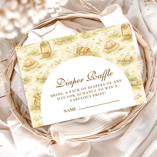 Cute Jungle Safari Diapper Raffle Informatiekaartje