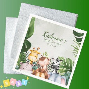 Cute Jungle Safari Dier Baby Shower Servet