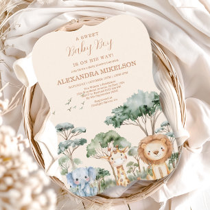 Cute Jungle Safari Dieren Baby Shower Kaart