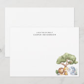 Cute Jungle Safari Dieren Namen voor Kinderen Notitiekaartje (Voorkant / Achterkant)