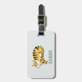 Cute Jungle Tijger Jongens en Naam Kinderen Bagagelabel (Voorkant verticaal)