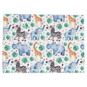 Cute Jungle Wilde Dieren Gift Bag Groot Cadeauzakje (Achterkant)