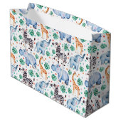 Cute Jungle Wilde Dieren Gift Bag Groot Cadeauzakje (Achterkant Gekanteld)