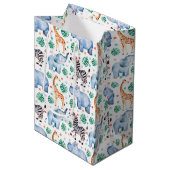 Cute Jungle Wilde Dieren Gift Bag Medium Cadeauzakje (Voorkant Gekanteld)