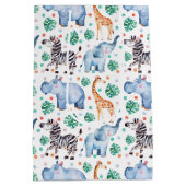 Cute Jungle Wilde Dieren Gift Bag Medium Cadeauzakje (Achterkant)