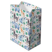 Cute Jungle Wilde Dieren Gift Bag Medium Cadeauzakje (Achterkant Gekanteld)