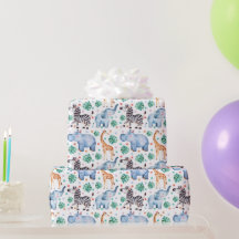 Cute Jungle Wilde Dieren Inpakpapier