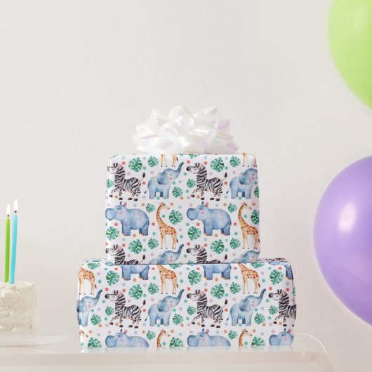 Cute Jungle Wilde Dieren Inpakpapier (Feestgeschenken)