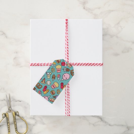 Cute Junk Food gift labels Cadeaulabel (Met Touw)