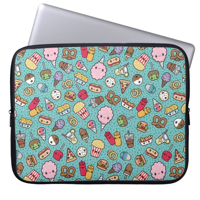 Cute Junk Food Laptop Sleeve (Voorkant)