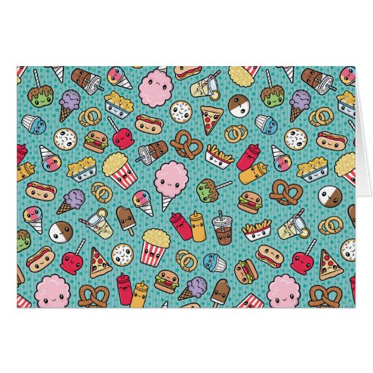 Cute Junk Food note card (Voorkant Horizontaal)