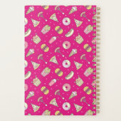 Cute Junk Food Pattern op Roze | Gepersonaliseerd Planner (Achterkant)