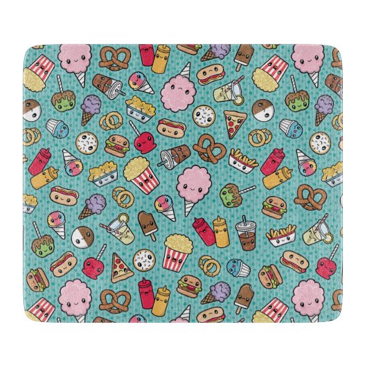 Cute Junk Food Snijplank (Voorkant)