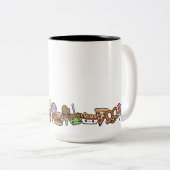 Cute Junk Food Tweekleurige Koffiemok (Voorkant rechts)