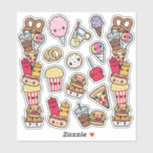 Cute Junk Food Vinyl Sticker (Vel)
