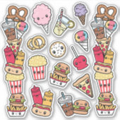 Cute Junk Food Vinyl Sticker (Voorkant)