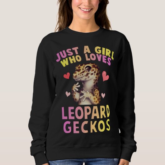 Cute Just A Girl Who Loves Leopard Geckos Lizard R Trui (Voorkant)