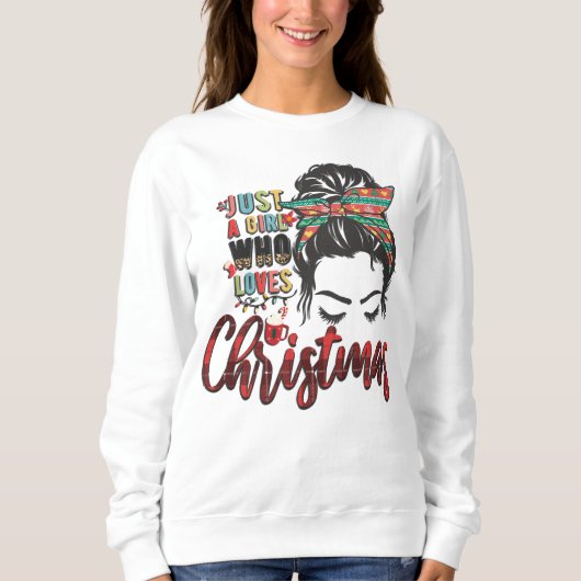 Cute just a Girl Whp houdt van kerstshirt Trui (Voorkant)