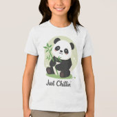Cute "Just Chillin'" Panda Bear Tri-Blend Shirt (Voorkant)