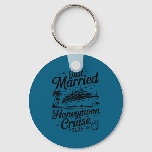 Cute Just Married Honeymoon Cruise 2026 Newlyweds  Sleutelhanger (Voorkant)