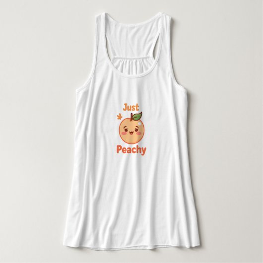 Cute "Just Peachy" Kawaii Fruit Tanktop (Design voorkant)