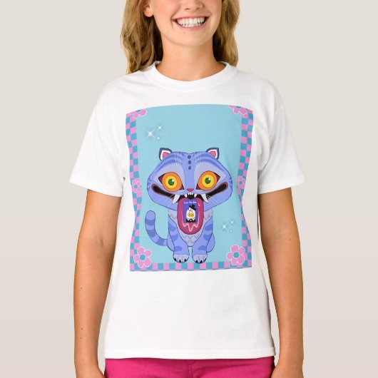 Cute K Pop Demon Hunters Derpy Tiger T-Shirt (Voorkant)
