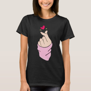 Cute K-Pop vingerhart minimalistische grafische T- T-shirt