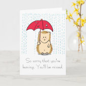 Cute kaart met egel afscheid (Gele Bloem)
