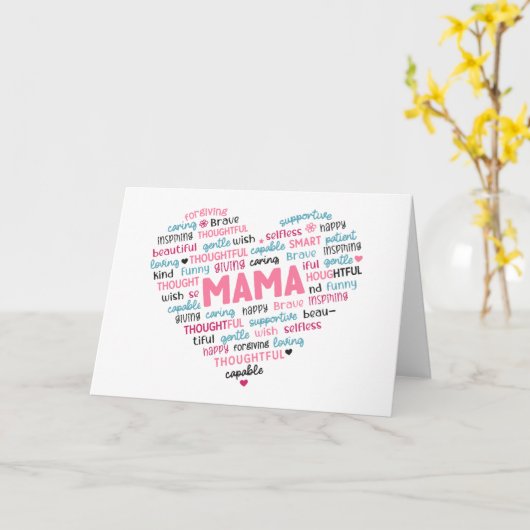 Cute kaart voor moeder; mama; (Gele Bloem)