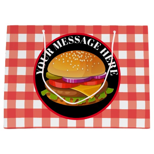 Cute kaas burger add message party groot cadeauzakje (Voorkant)