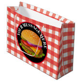 Cute kaas burger add message party groot cadeauzakje (Voorkant Gekanteld)