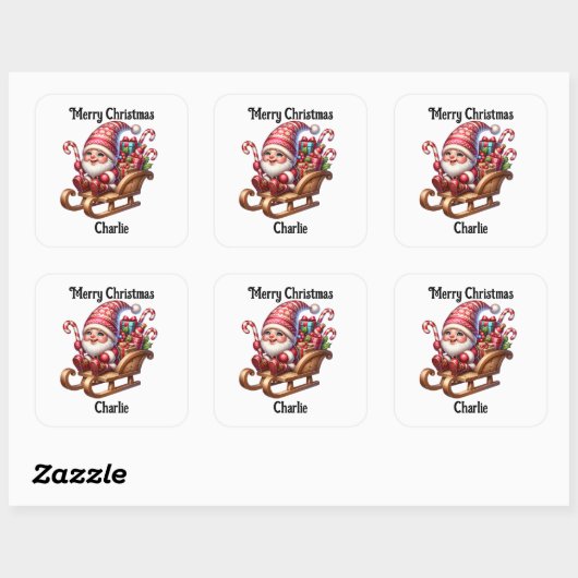 Cute kabouter Kerst sticker (Vel)