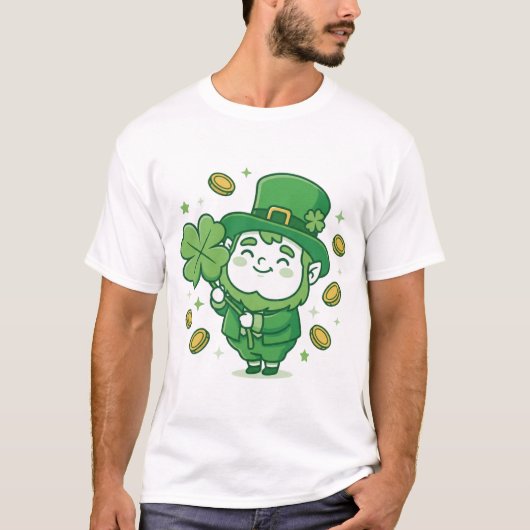 Cute Kabouter Lucky Clover T-shirt (Voorkant)
