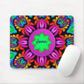 Cute Kaleidoscope, Spirals mousepad met naam Muismat (Met muis)