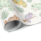Cute Kameleon patroon Cadeaupapier (Rol Hoek)