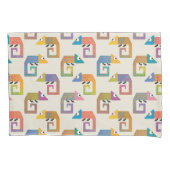 Cute Kameleon Patroon op Crème Kussensloop (Voorkant)