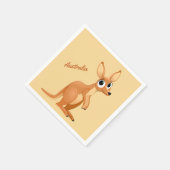 Cute Kangaroo aangepast papier Servet (Hoek)