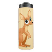 Cute Kangaroo aangepaste naam & teksttumbler Thermosbeker (Voorkant)
