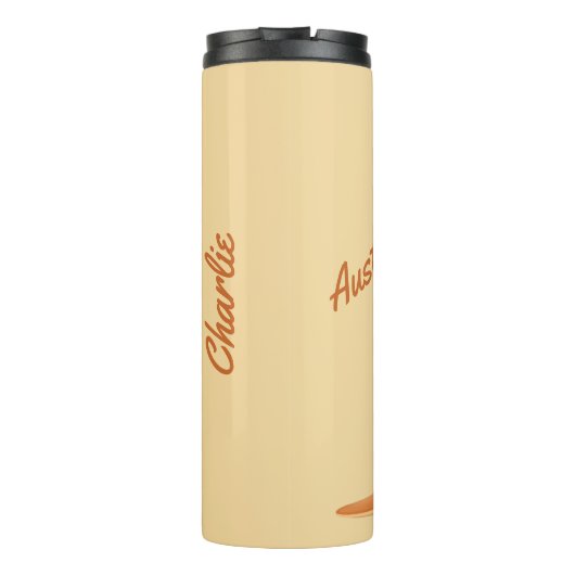 Cute Kangaroo aangepaste naam & teksttumbler Thermosbeker (Achterkant)