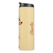 Cute Kangaroo aangepaste naam & teksttumbler Thermosbeker (Geroteerd rechts)